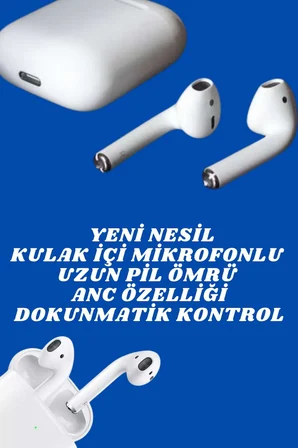 2.Nesil Yeni Model TWS Bluetooth Kulaklık Dokunmatik Kontrol Yüksek Ses Kaliteli - Lisinya