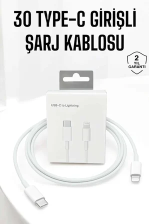 Iphone Uyumlu İOS Uyumlu Lightning Hızlı Şarj Tye C Lightning Şarj Kablosu - Lisinya