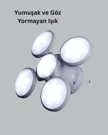 Solar Güneş Enerjili ve USB Şarjlı 5 Kanatlı LED Kamp Lambası - Lisinya