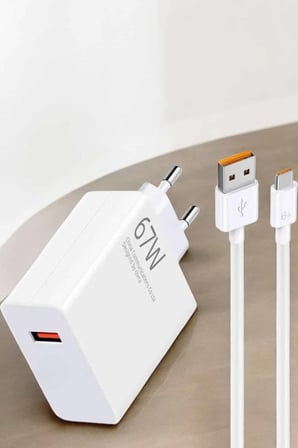 Şarj Aleti 67W Hızlı Şarj Turbo Type-C Uyumlu Şarj Adaptörü Kablosu - Lisinya