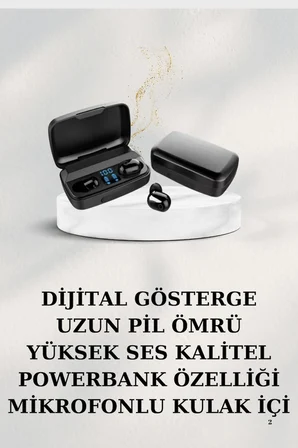 Dijital Göstergeli Bluetooth Kulaklık Kablosuz TWS Stereo Bluetooth 5.0 - Lisinya