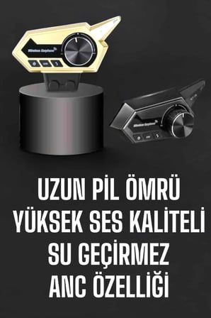 Intercom Kask Kulaklığı ANC Özelliği Yüksek Ses Kaliteli Bluetooth Kulaklık - Lisinya