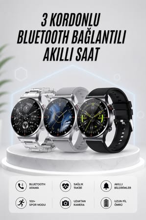 Akıllı Saat Amoled Ekran Bluetooth Bağlantılı Sesli Görüşme Nabız Ölçer - Lisinya