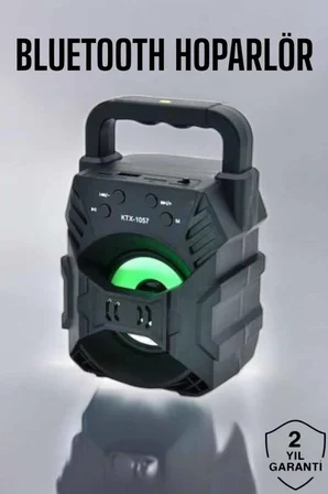 Işıklı Bluetooth Hoparlör Müzik ve Renkli Işık Taşınabiilir - Lisinya