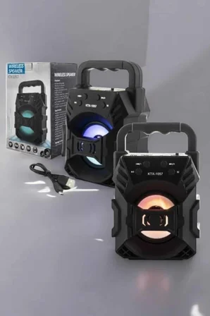 Işıklı Bluetooth Hoparlör Müzik ve Renkli Işık Taşınabiilir - Lisinya