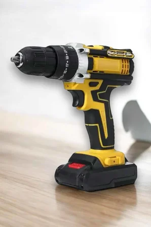 Çift Bataryalı Metal Dişli Darbeli Şarjlı Matkap Seti 24W Güç ve 24 Parça Aksesuar - Lisinya
