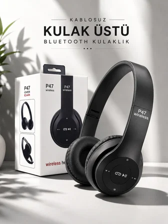 Kulak Üstü TF Kart ve AUX Destekli Ergonomik Bluetooth Kulaklık - Lisinya