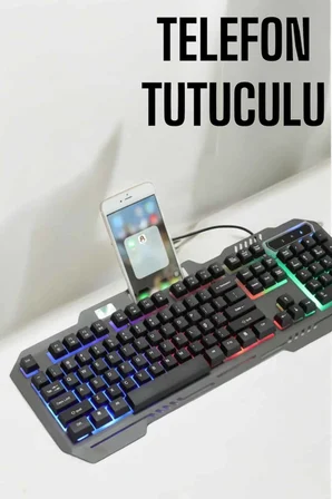 Oyuncu Klavyesi Q Klavye RGB Işıklı Mouse Hediyeli - Lisinya