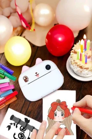 Çocuklar için Fotoğraf Makinesi Anlık Baskı Makinesi HD Görüntü Kalitesi - Lisinya