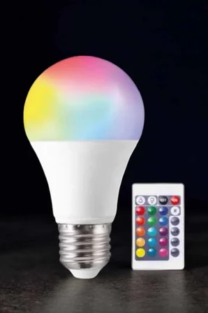 Renk Değiştirebilen RGB Işıklı Led Ampul A+Enerji 10 Watt Led Işık - Lisinya