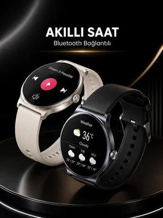 Akıllı Saat Sesli Görüşme Bluetooth Bağlantılı 3 Kordonlu - Lisinya