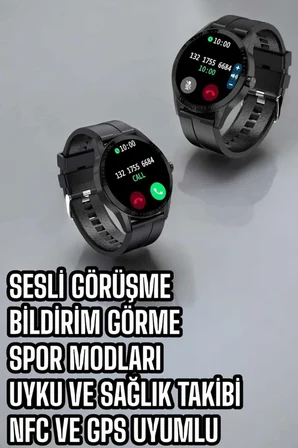 Akıllı Saat Sesli Görüşme Bluetooth Bağlantılı 3 Kordonlu - Lisinya