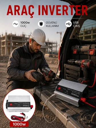 Araçtan Elektrik Kullanımı Sağlayan 1000W Akü İnvertör - Lisinya
