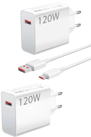 120 Watt Turbo Hızlı Şarj Aleti Seti Hızlı Şarj Adaptörü Beyaz - Lisinya