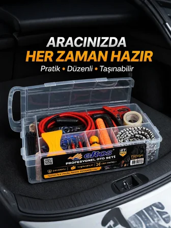 Çok Amaçlı 27 Parça Araç Acil Durum Ekipman Seti Düzenli Taşıma Kutulu - Lisinya