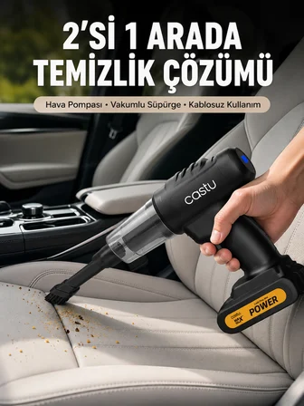 Kablosuz Araç El Süpürgesi Hava Pompası Kombinasyon - Lisinya