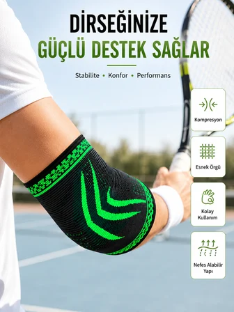 Kompresyonlu Dirseklik Spor Dirsek Destekliği Fitness Tenis Basketbol Voleybol İçin - Lisinya