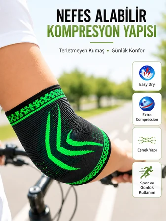 Spor Dirsekliği Dirsek Koruyucu Kompresyonlu Nefes Alabilir Esnek Destek Bandajı - Lisinya