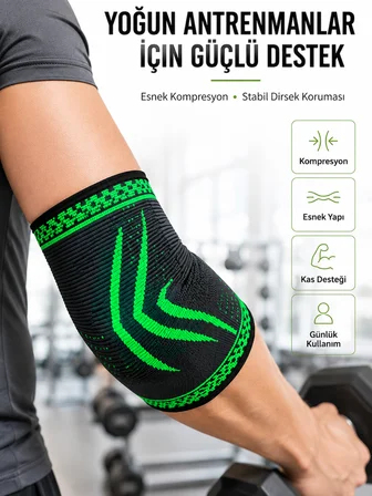 Elastik Kompresyon Dirsek Destekliği Spor Fitness Günlük Kullanım Dirseklik - Lisinya