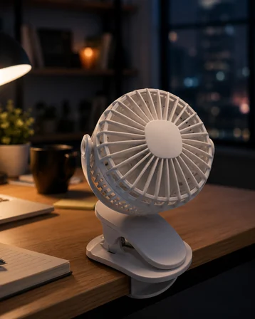 Çalışma Masası ve Yatak Başlığı İçin Klipsli Mini Fan - Lisinya