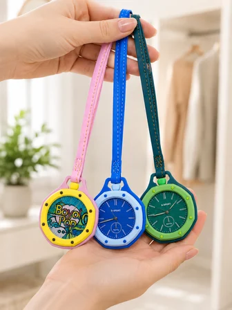 Çanta ve Anahtarlık İçin Askılı Analog Taşınabilir Charm Saat Mavi - Lisinya