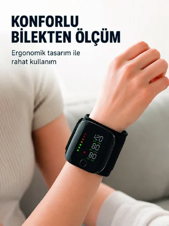 Şarj Edilebilir Bilekten Tansiyon Aleti Tek Tuşla Ölçüm - Lisinya