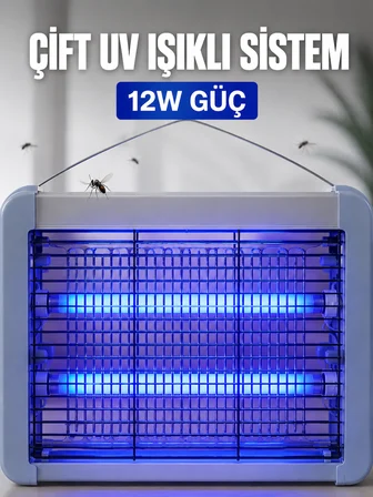 Elektrikli Sinek ve Sivrisinek Öldürücü 12W Çift UV Işıklı Böcek Lambası - Lisinya