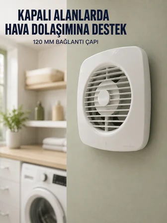 Banyo WC Mutfak Aspiratörü 16 W 120 mm Havalandırma ve Hava Tahliye Fanı - Lisinya