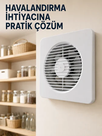 150 mm Dekoratif Aspiratör 20,8 x 20,8 cm 20 W 320 m³/h Duvar ve Tavan Tipi Havalandırma Fanı - Lisi