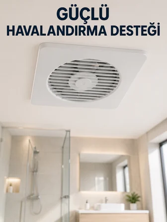 Dekoratif Banyo ve Mutfak Aspiratörü 150 mm 20,8 x 20,8 cm 20 W Havalandırma Fanı - Lisinya