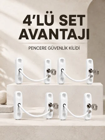 Çocuk Güvenliği İçin Pencere Kilidi Anahtarlı 4’lü Paket - Lisinya