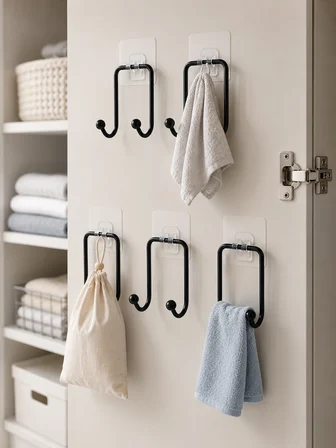 5'li Yapışkanlı Askı Seti Mutfak Banyo ve Ev İçin Çok Amaçlı Askılık - Lisinya
