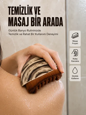 Vücut Temizleme Fırçası Ergonomik Elde Tutulan Yumuşak Kıllı Masaj Fırçası - Lisinya
