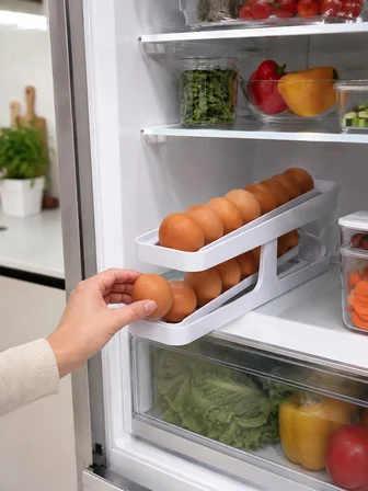 Yumurta Düzenleyici Organizer Buzdolabı İçin Yer Tasarruflu Saklama Rafı - Lisinya