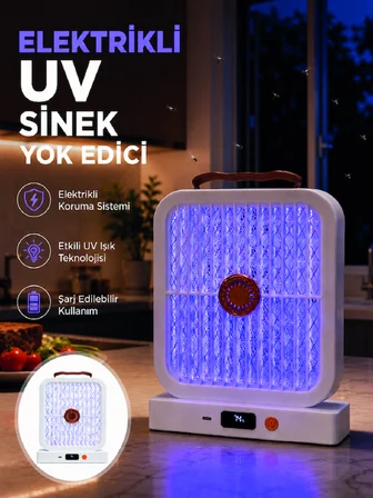 Elektrikli Sinek Öldürücü UV Işıklı Masaüstü Cihaz Beyaz Renk - Lisinya