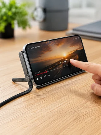 Katlanabilir Telefon Standlı 240W Type-C Hızlı Şarj Kablosu - Lisinya