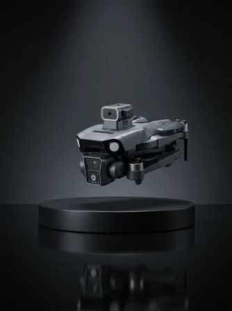 Ekranlı Kumandalı GPS Drone Çift Kameralı Katlanabilir Hava Aracı - Lisinya