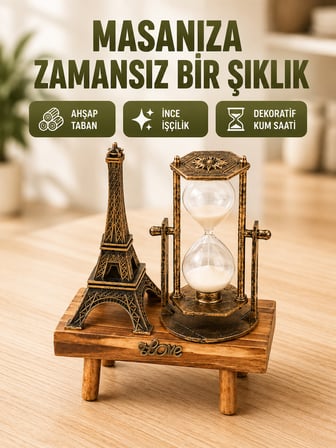 Ev, Ofis ve Kafeler İçin Retro Ahşap Kum Saati Dekorasyonu - Lisinya