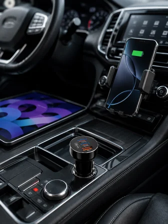 60W Araç İçi Hızlı Şarj Adaptörü Çift USB-C PD ve USB-A QC3.0 - Lisinya
