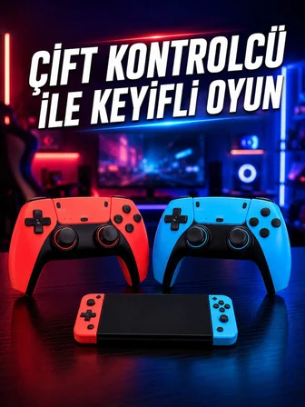 Oyun Konsolu Kablosuz Kontrolcülü Retro Oyun Eğlence Sistemi - Lisinya