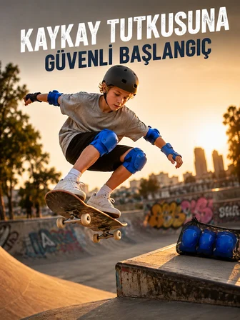 Mavi Çocuk Koruyucu Dizlik Dirseklik ve El Bilek Koruyucu Seti 2 Adet - Lisinya