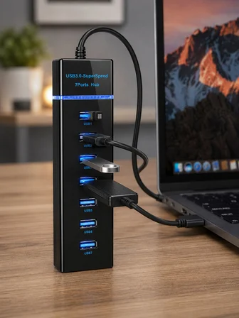 USB 3.0 Çoklayıcı 7 Port Yüksek Hızlı Veri Aktarım - Lisinya
