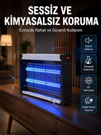 UV Işıklı Elektrikli Sinek ve Uçan Haşere Öldürücü Ev, Ofis ve İşletmeler İçin - Lisinya