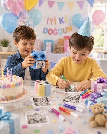 Anında Fotoğraf Basan Çocuk Kamerası Eğitici ve Eğlenceli Termal Yazıcılı - Lisinya