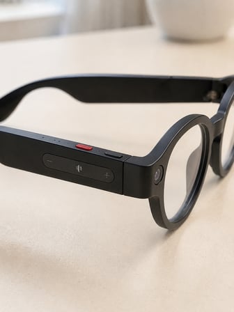 Siyah Kameralı Akıllı Gözlük AI Görüntü Tanıma Bluetooth Müzik Telefon Görüşme Dokunmatik Kontrollü 