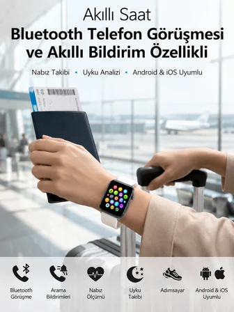 Dokunmatik Ekranı, Bluetooth Görüşme Desteği ve Akıllı Bildirim Özellikleriyle Teknolojiyi Bileğiniz