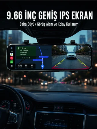 Araç İçi Ayna Carplay Dokunmatik Multimedya ve Kamera Kayıt Ekranı - Lisinya