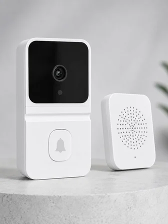 Beyaz Akıllı Güvenlik Kapı Zili | Telefon Kontrollü Wi-Fi Görüntülü Kapı Zili - Lisinya