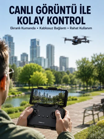 Havadan Çekim İçin Çift Kameralı Kompakt ve Kolay Taşınabilir Drone - Lisinya