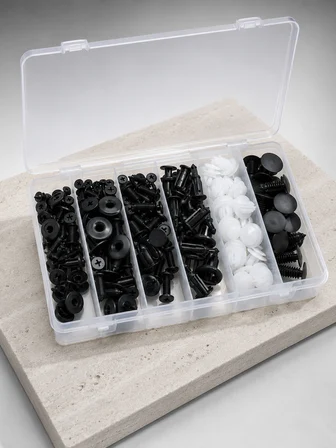Universal Araç Döşeme Klipsi ve Tampon Sabitleme Pimi Seti 100 Parça Organizer Kutulu - Lisinya